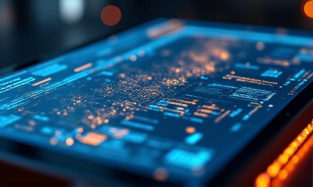 Futuristic digital interface showing financial data and AI nodes